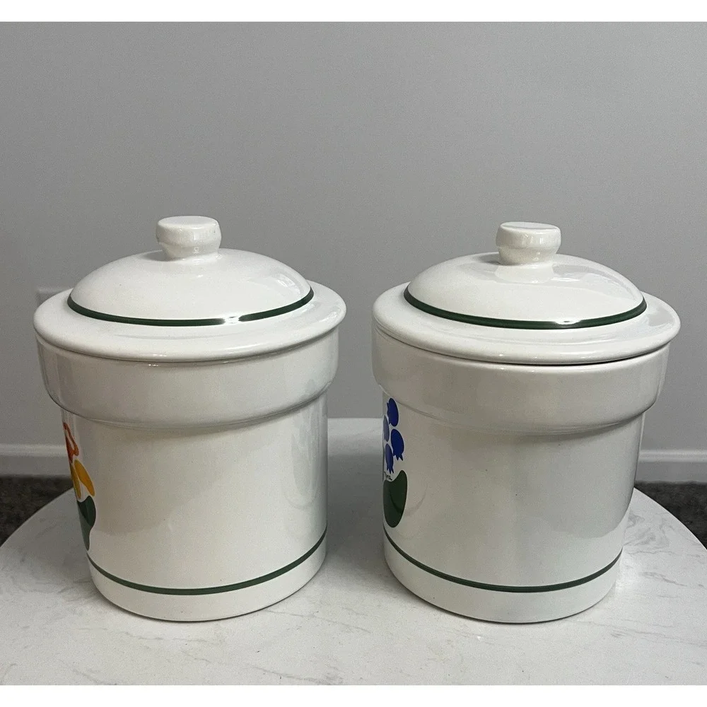 Vtg Treasure Craft Canisters Cottagecore Farmhouse Nina Floral Grannycore USA